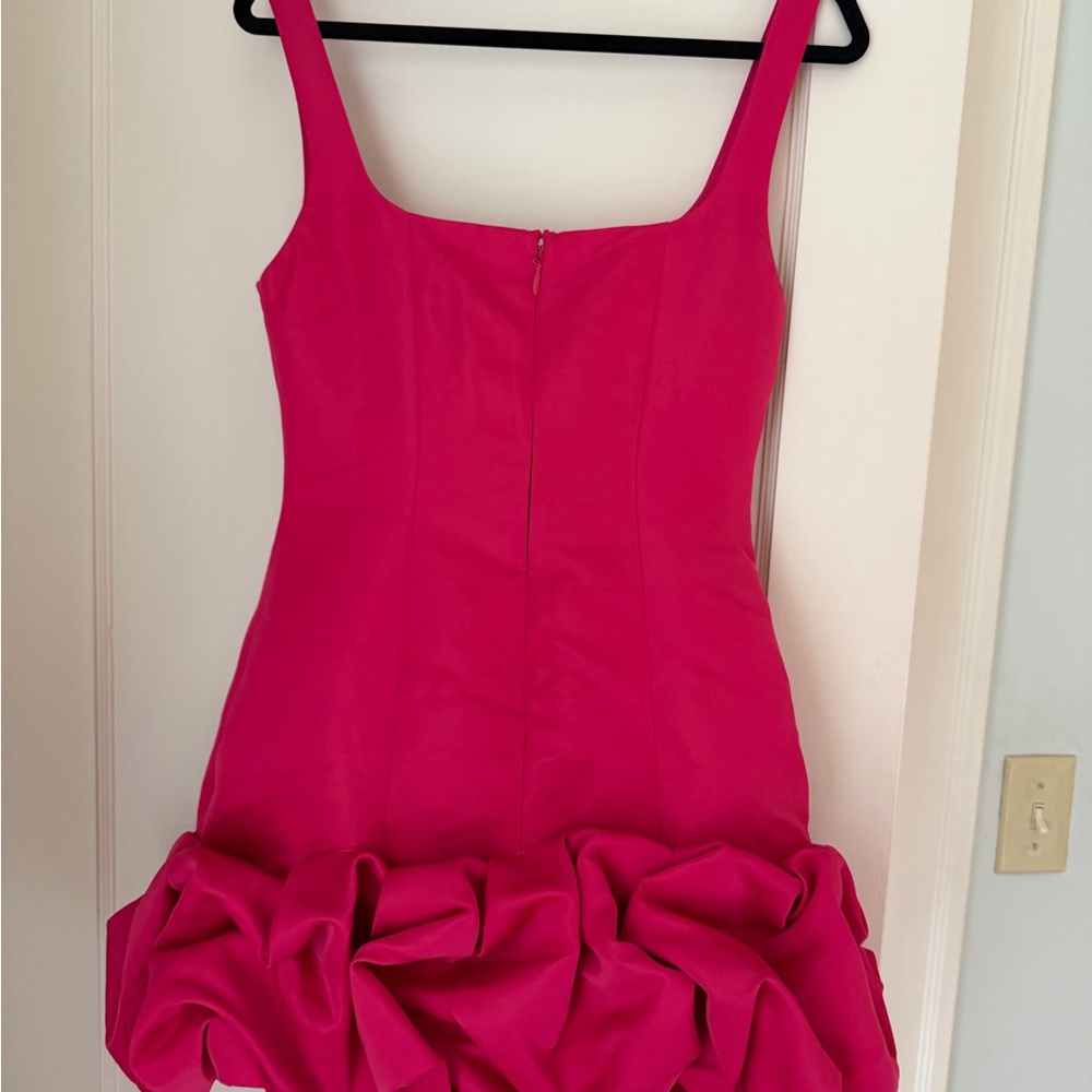 Fashion Nova Hot Pink Mini Dress with Ruffle Hem - 1980s style - Picture 8 of 9